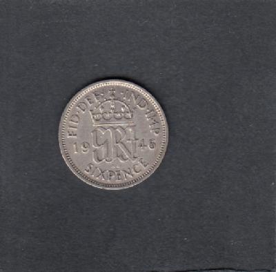 Beschrijving: 6 Pence GEORGIUS VI